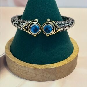 Paula Deen Gold & Silver Tone Blue Crystal Bracelet